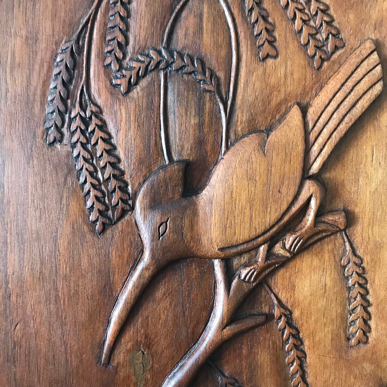 Vintage Wooden Bird Kingfisher Wall Art Decor Etsy