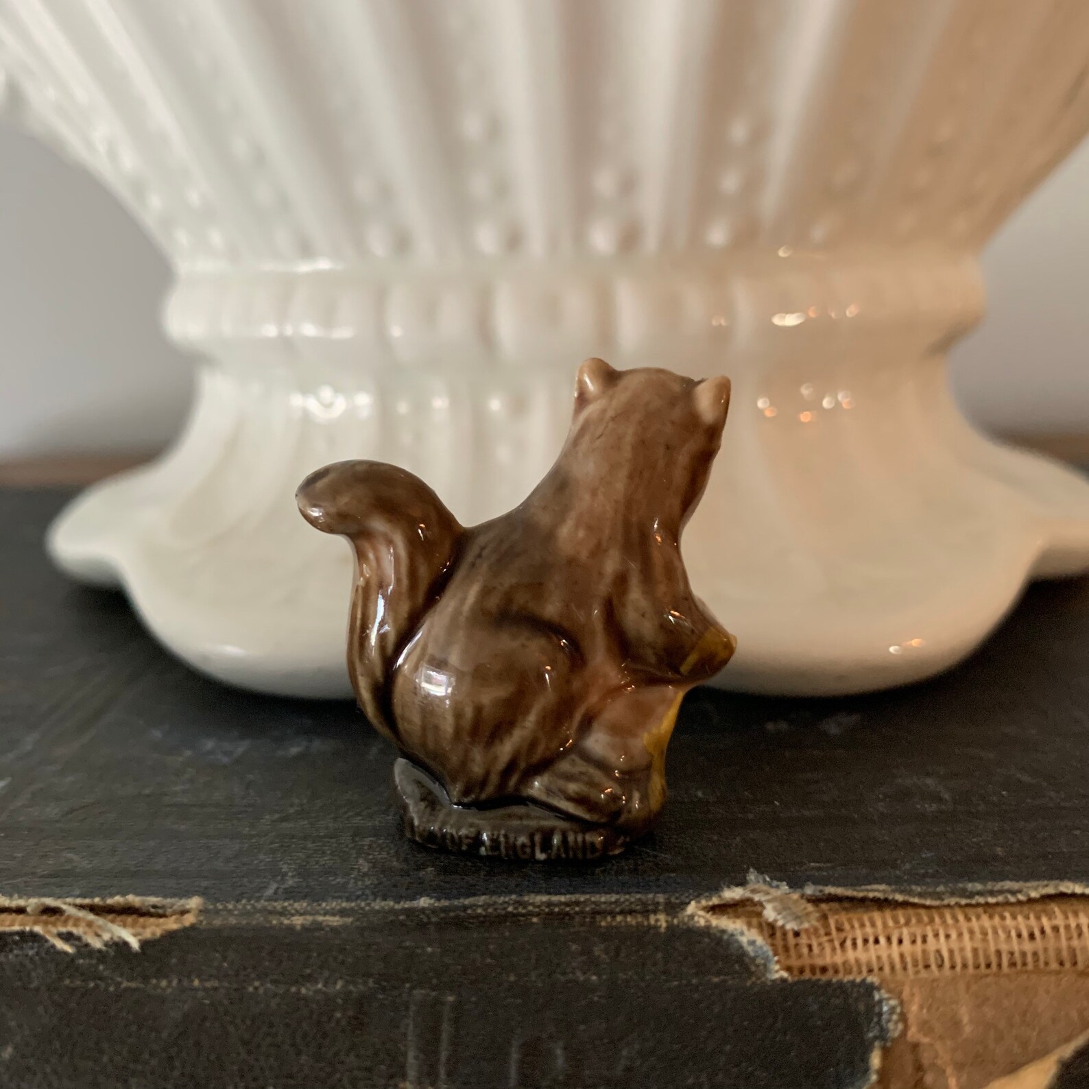 Vintage Wade England Whimsies Squirrel Red Rose Tea Figurine Etsy