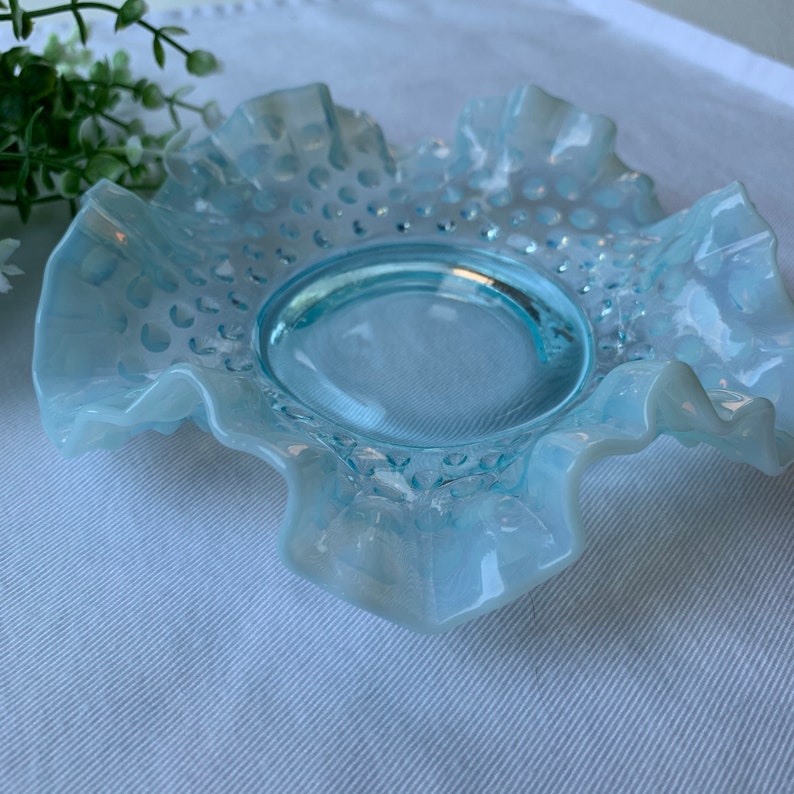 Vintage Fenton Opalescent Hobnail Dish Blue and Clear | Etsy Canada