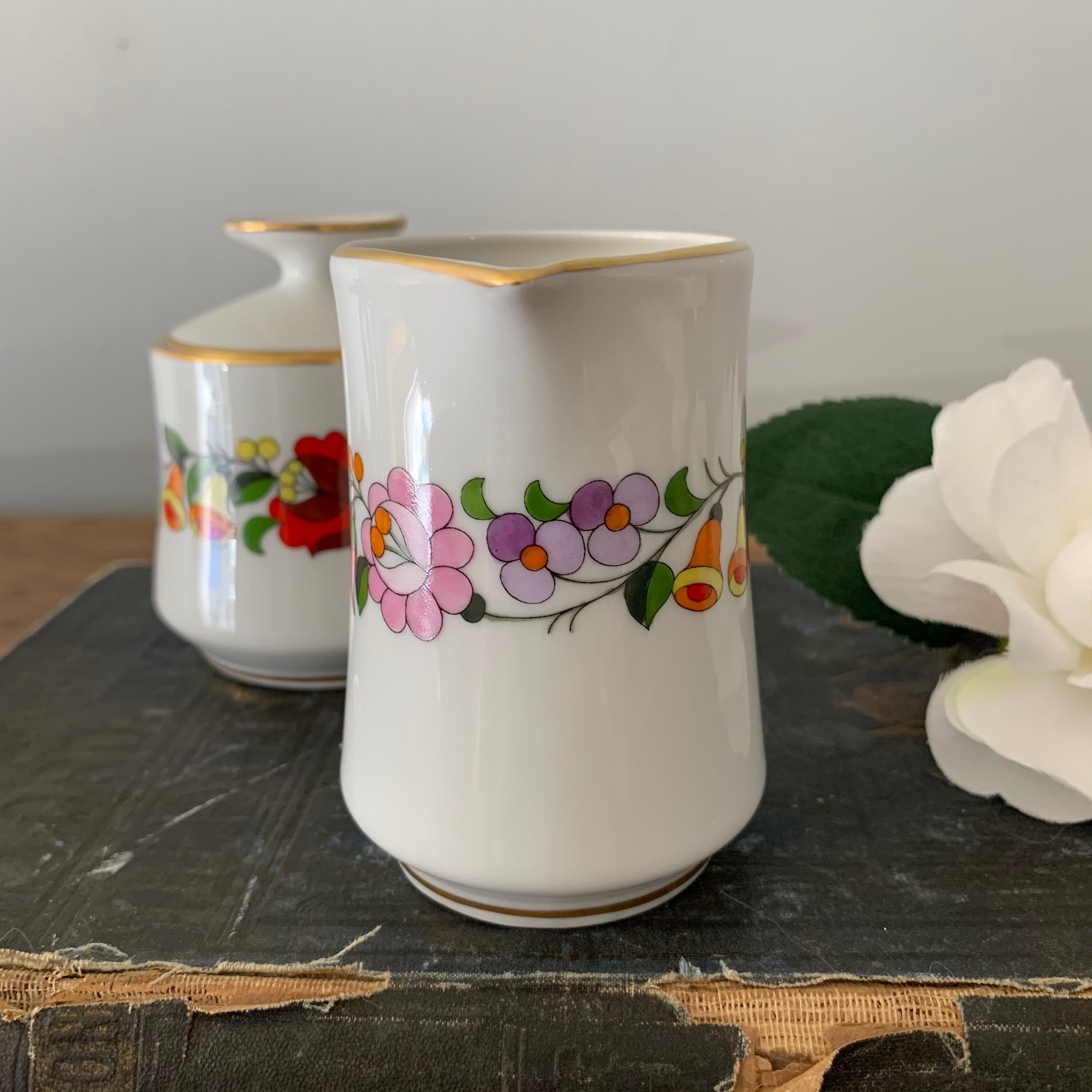 Vintage Kalocsa Sugar and Creamer Small Tea Coffee Etsy