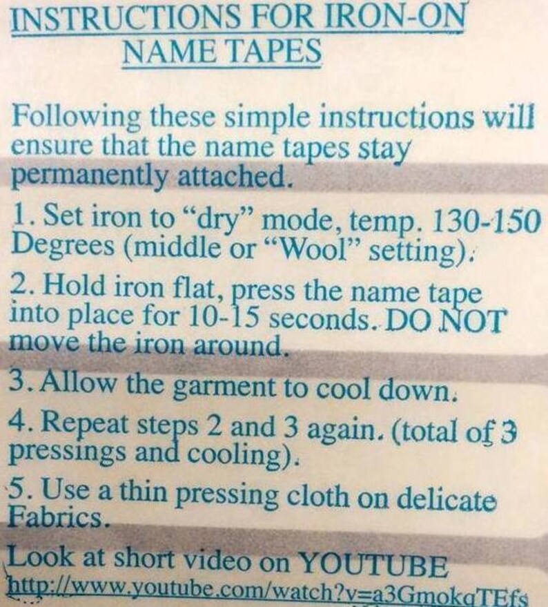 Personalised Iron on Name Labels School Uniform Clothing Etsy