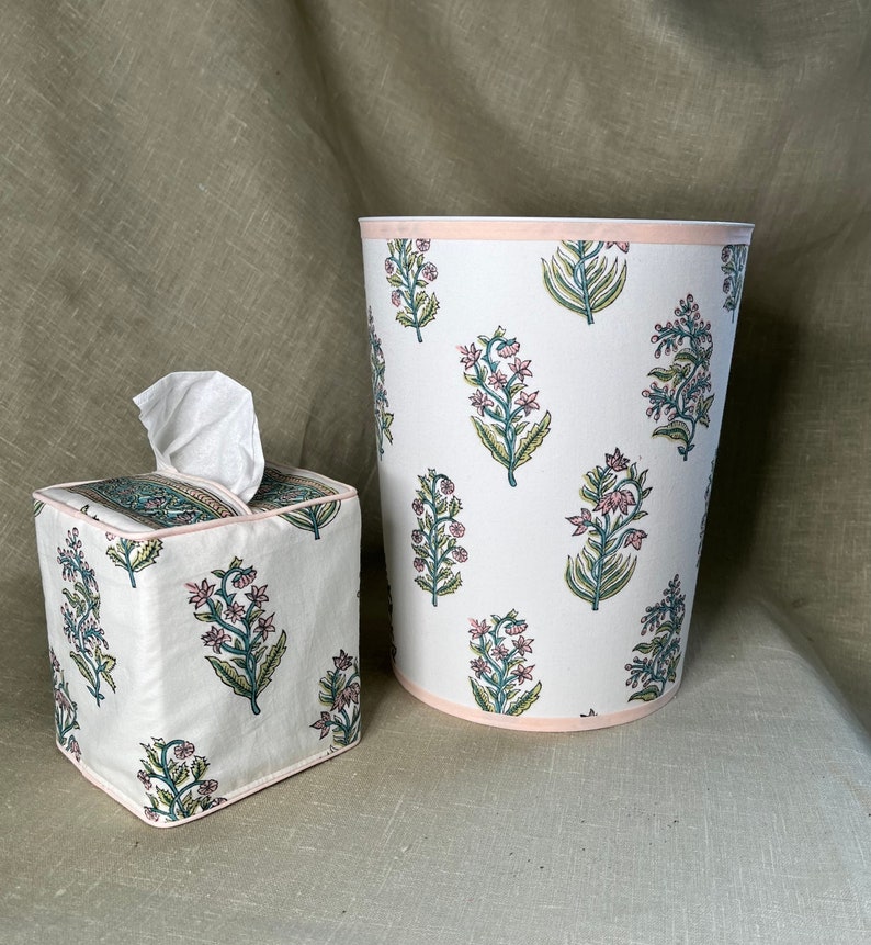 Matching Wastebasket & Tissue Box Cover Etsy