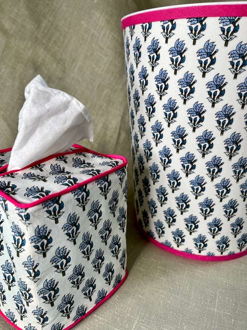 Matching Wastebasket & Tissue Box Cover Etsy