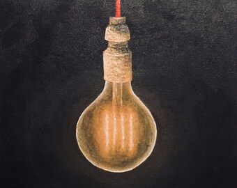 bulb original small acrylic painting