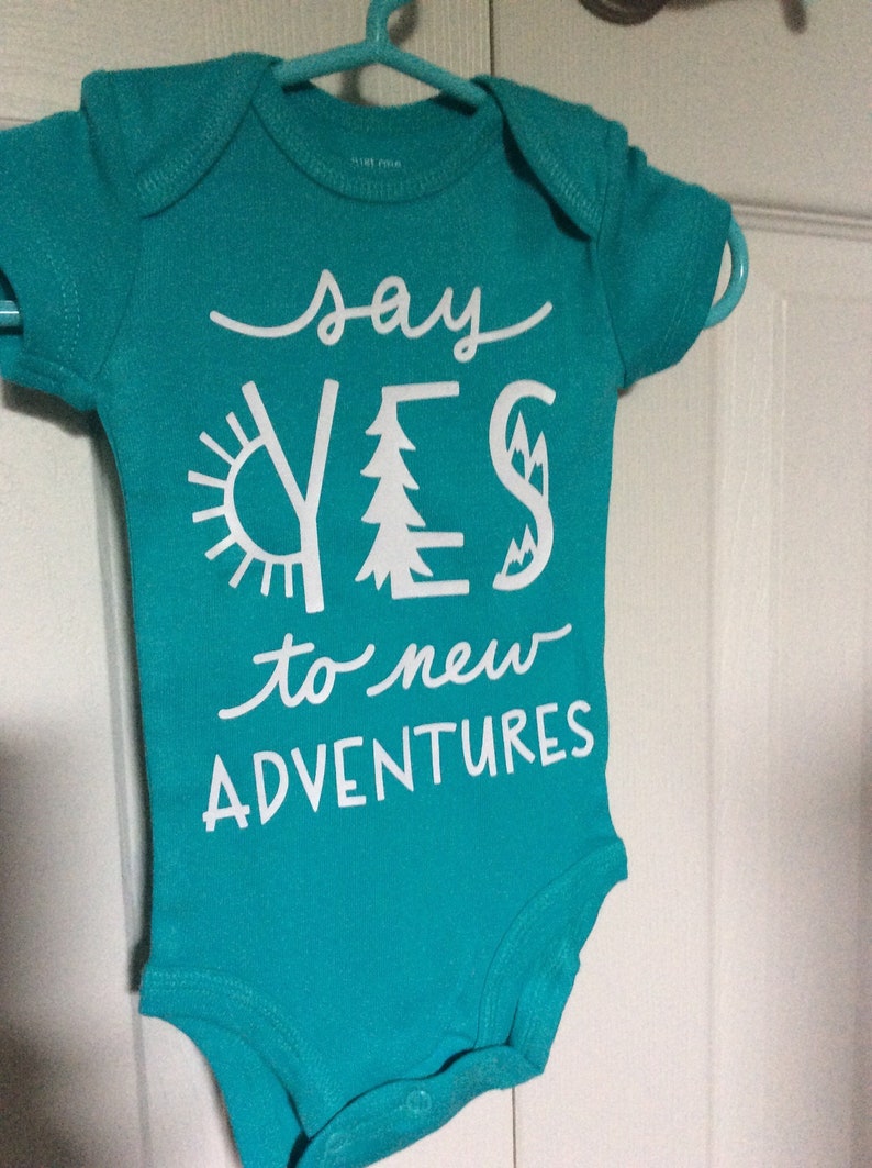 Baby Boy Onesie Baby Gift Baby Boy Clothes Baby Shower Gift Adventure Nursery Handmade Gift for Mom Kids Say Yes to Adventure Decor
