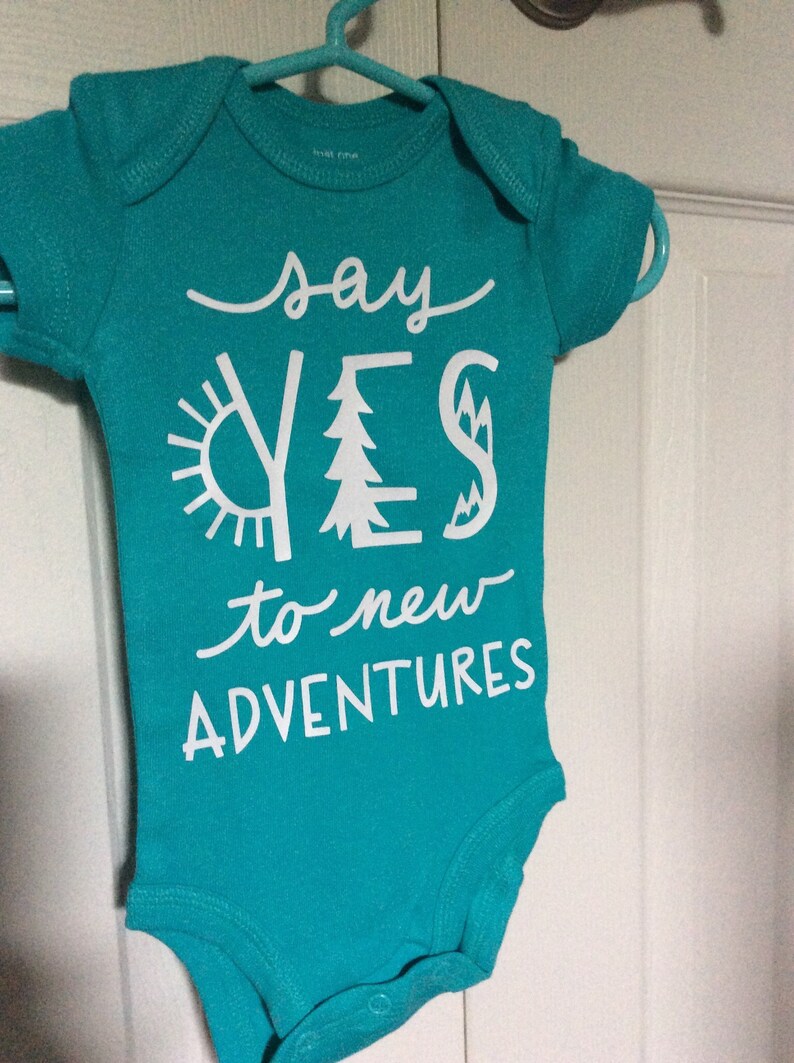 Baby Boy Onesie Baby Gift Baby Boy Clothes Baby Shower Gift Adventure Nursery Handmade Gift for Mom Kids Say Yes to Adventure Decor
