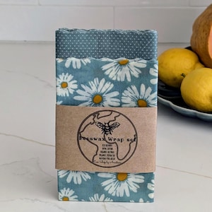 2 big Beeswax food wraps set 12 inches, cheese wrap, 100% cotton, organic wax, USA handmade, reusable eco friendly plastic-free gift