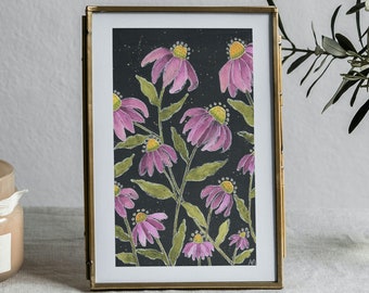 Purple Floral Watercolor PRINT, Fine Art Print, Watercolor, Wall Art, Home Decor