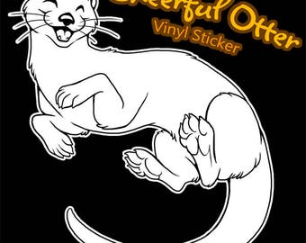 Cheerful Otter Vinyl Decal