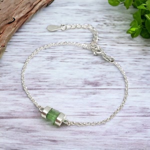 Pulsera de turmalina verde - pulsera de cristal de turmalina - regalo para hija - regalo para ella