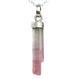 Pink tourmaline crystal pendant,  birthstone of October - tourmaline crystal - stone of love