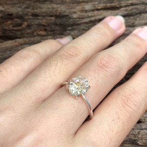Herkimer diamond silver ring - petroleum quartz rings - gift for her - April stone ring - clear quartz ring- April birthstone