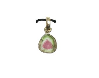 Tiny Watermelon tourmaline pendant- tourmaline ring - tourmaline-gift for her-August birthstone-crystal pendant