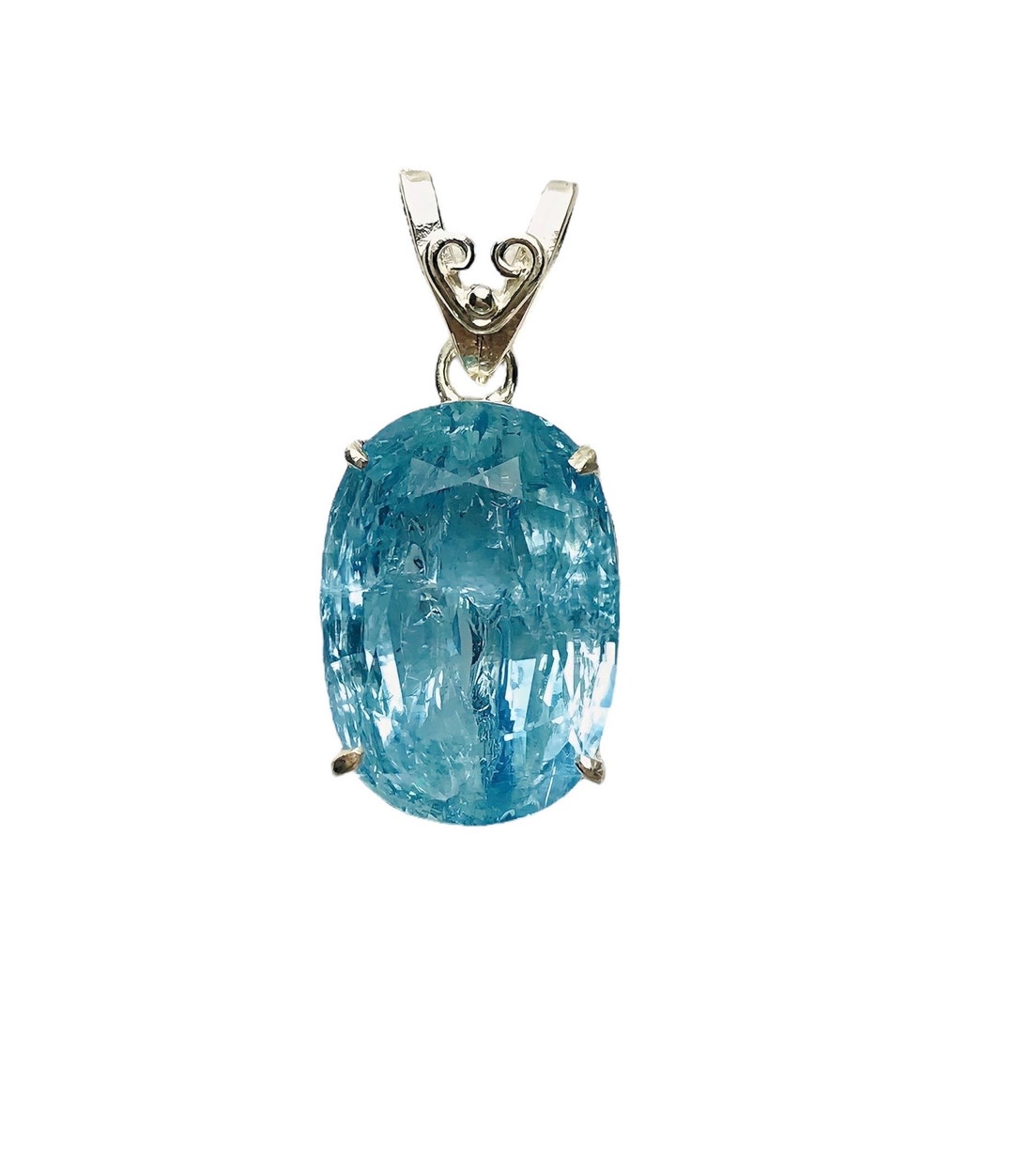Facet Aquamarine Pendant Necklace for Her Natural Aquamarine - Etsy