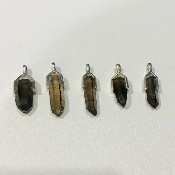 High quality Smoky quartz pendant silver- smoky quartz crystal