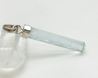 Light Blue Aquamarine Sterling Silver Pendant – March Birthstone