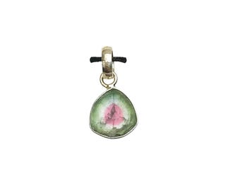 Tiny Watermelon tourmaline pendant- tourmaline ring - tourmaline-gift for her-August birthstone-crystal pendant