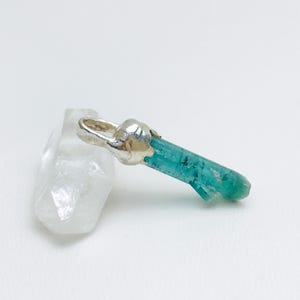Terminated Indicolite Tourmaline Pendant: Sterling Silver Cap, Dark Blue Crystal
