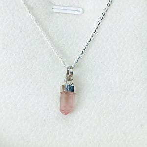 Pink tourmaline pendant- raw tourmaline necklace- gift for her- heart chakra stone