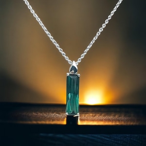 High quality green tourmaline pendant necklace- Gift for her- tourmaline for her- green stone gift