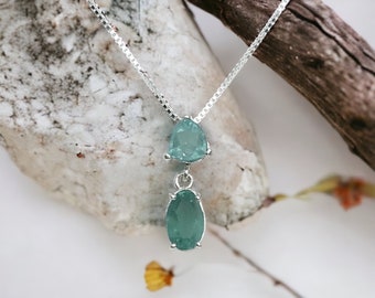 Paraiba Tourmaline Necklace: Faceted Sterling Silver Crystal Pendant