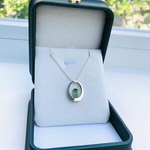 Bicolor Tourmaline Pendant Necklace: Sterling Silver, Vietnamese Jewelry image 4