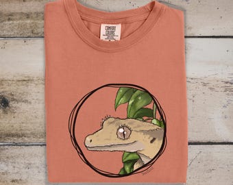 T-shirt gekko met kuif | Reptile Art-T-shirt