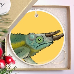 Ceramic Christmas Ornament - Jackson&#39;s Chameleon