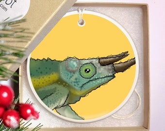 Ceramic Christmas Ornament - Jackson's Chameleon