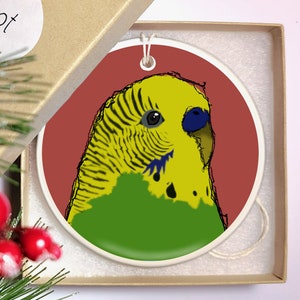 Ceramic Christmas Ornament - Parakeet / Budgie