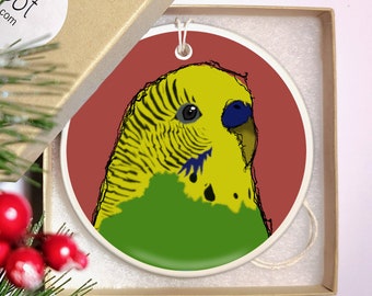 Ceramic Christmas Ornament - Parakeet / Budgie