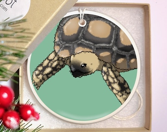 Ceramic Christmas Ornament - Sulcata Tortoise