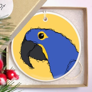 Ceramic Christmas Ornament - Hyacinth Macaw