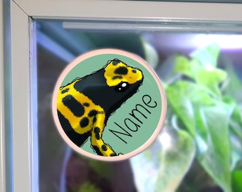 Enclosure Name Plate Ceramic - Dart Frogs