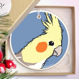 Ceramic Christmas Ornament - Cockatiel