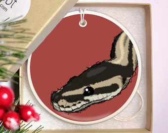 Ceramic Christmas Ornament - Ball Python