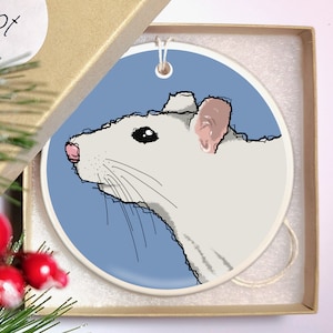 Ceramic Christmas Ornament - Rat
