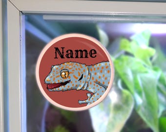 Enclosure Name Plate Ceramic -Tokay Gecko