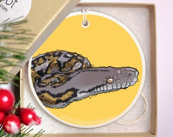 Ceramic Christmas Ornament - Reticulated Python