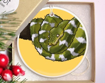 Ceramic Christmas Ornament - Emerald Tree Boa