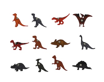 Dinosaur Magnets: Dino Party Favors, Fridge or Office Decor (Set of 12)