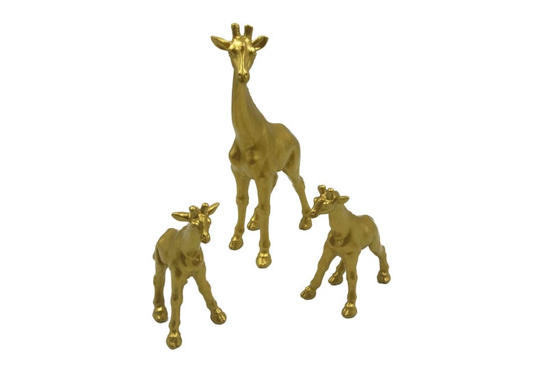 Mother /& Baby Set of 2 Gold Giraffe Cake Topper
