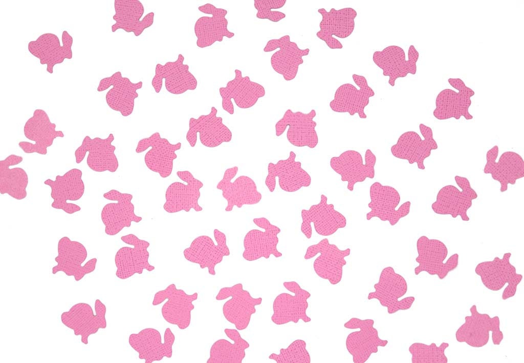 Pink Bunny Confetti Baby Shower Decor Table Confetti Scrapbooking Easter Bunny Decor Girl Baby Shower Gender Reveal Confetti