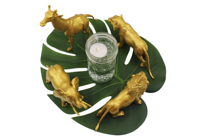 Wild One Birthday Party Glam Baby Shower Gold Safari Animal Centerpiece Set