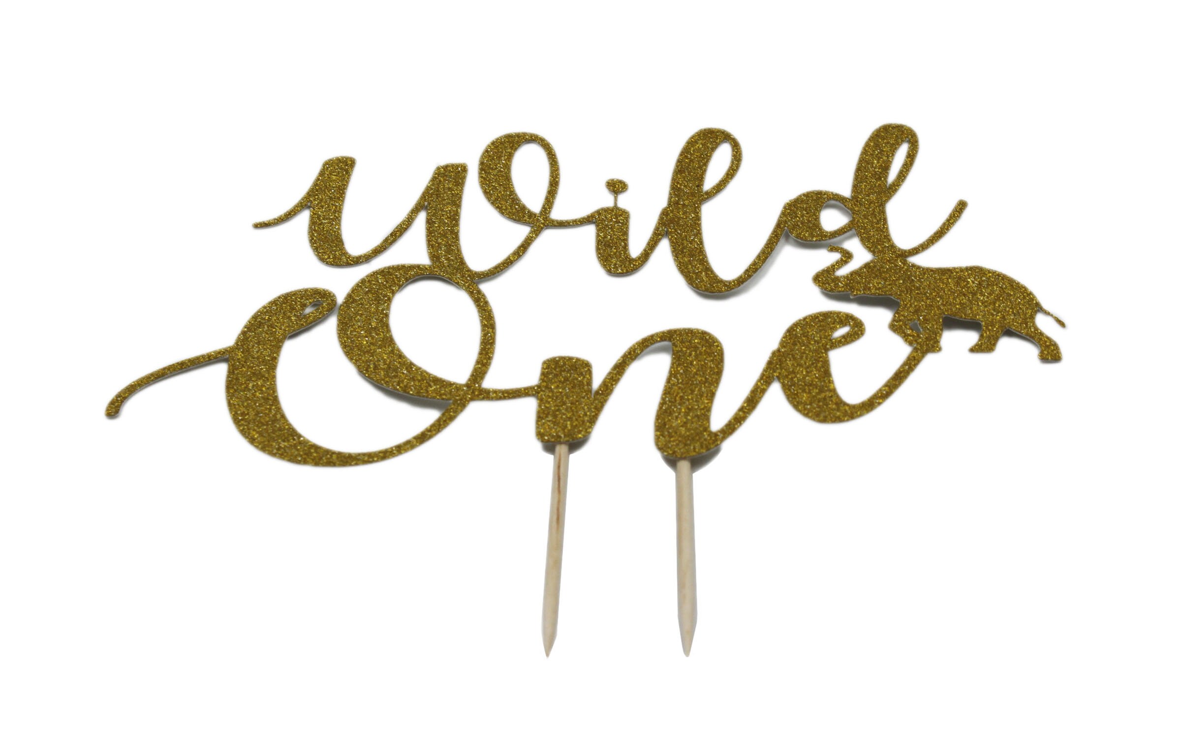 Gold Glitter Wild One Cake Topper: First Birthday Party Decor - Etsy
