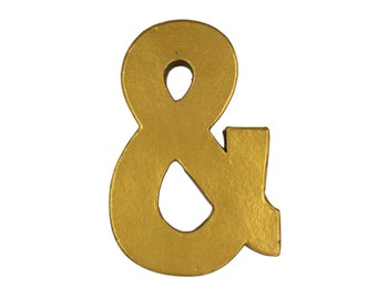 Gold Paper Mache Ampersand: 8-Inch Wedding Decor