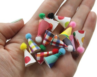 Mini Party Hats: Colorful Cardstock Cupcake Toppers
