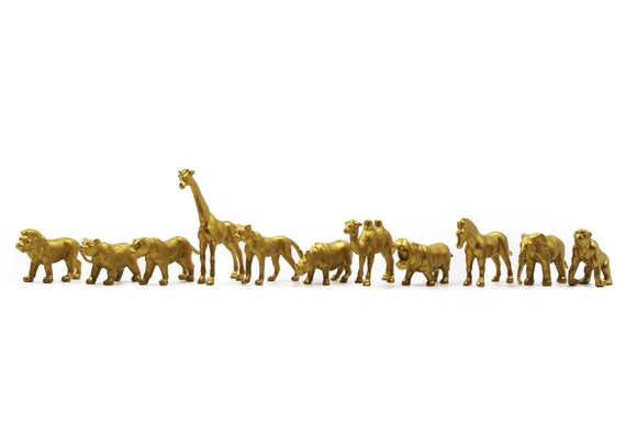 Download Small Gold Safari Animals Cupcake Toppers Party Favors Set Etsy