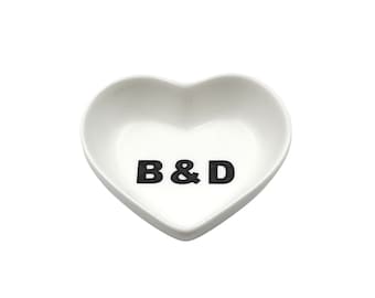 Custom Ring or Jewelry Dish, Heart Ring Holder, Engagement, Wedding Gift, Mom Gift, Earring Dish, Personalized Ring Holder, Bridal Shower