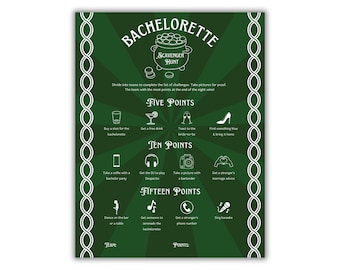 Irish Bachelorette Party Scavenger Hunt Game (Printable Download, 2 Sizes)